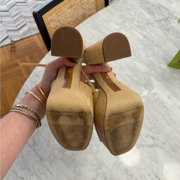 Sam Edelman Kori Raffia Platform Sandals - Picture 2 of 6